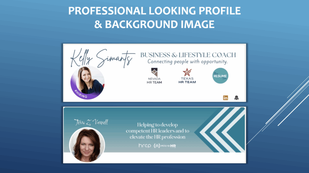 A stack of two professional-looking LinkedIn profiles